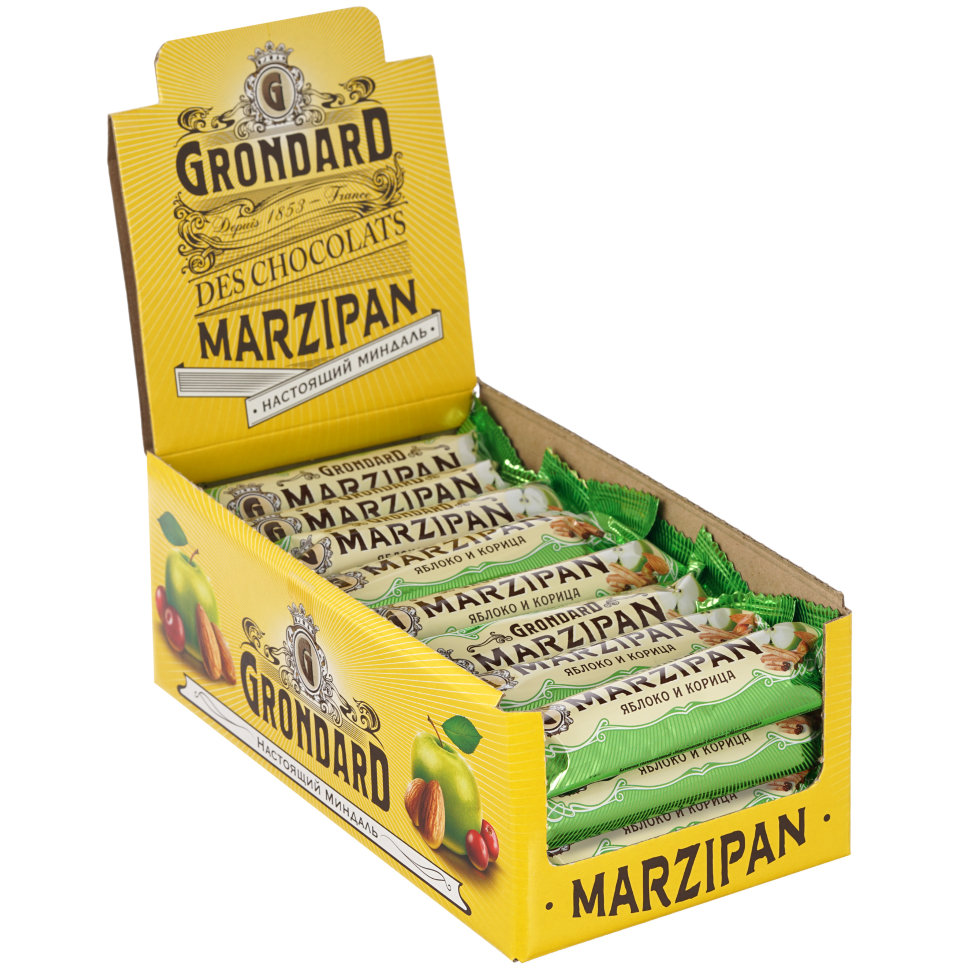  TM Grondard     (9388) Батончики глазированные Марципановые Яблоко-Корица, (24шт по 50г)     в Мысках