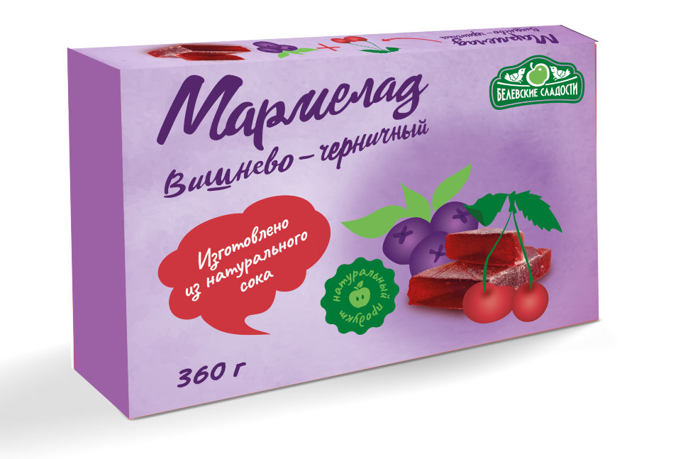  Мармелад  "Вишнево-черничный" белевский 360г   в Мысках