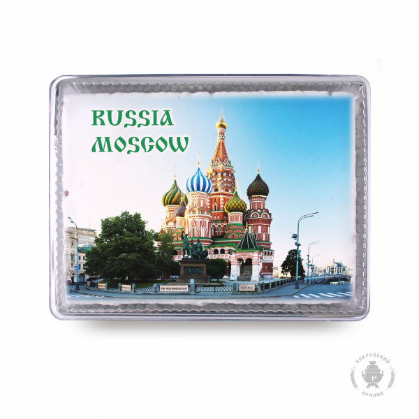 №3 Пряник 600г RUSSIA MOSCOW с фотопечатью (в подарочной пластиковой упаковке)  в Мысках