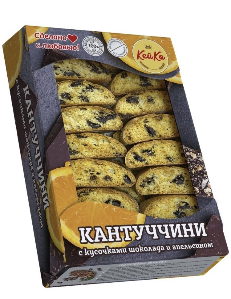  Кей Ко Кантуччини с кусочками шоколада и апельсином, 200г   в Мысках