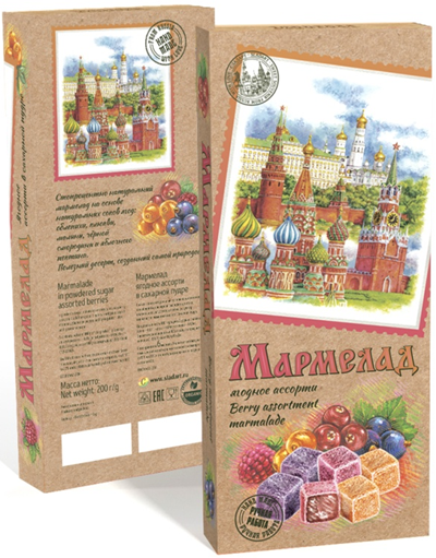 №2 Сладарт Мармелад Ассорти ягодное в сахарной пудре, 200г    в Мысках